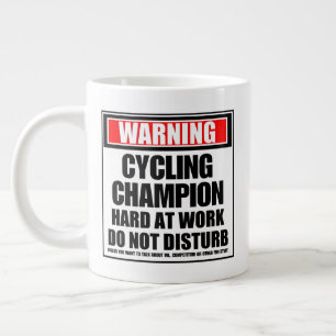Warnung beim Radfahren hart am Arbeitsplatz Jumbo-Tasse