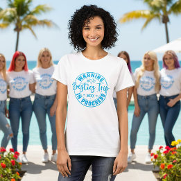 Warnung Beste Freundinnen Reise im Gange Blau auf T-Shirt