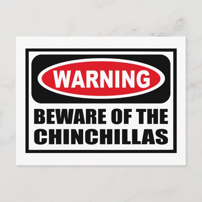 Warnung BEWAHRUNG DER CHINCHILLAS Postkarte (Vorderseite)