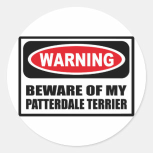Warnung BEWERTUNG MEINER PATTERDALE TERRIER-Aufkle Runder Aufkleber