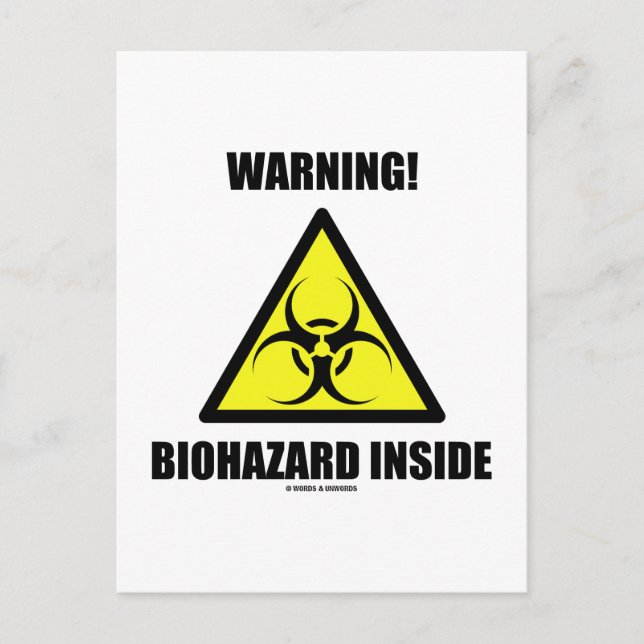 Warnung! Biogefährdung Inside (Biogefährdung unter Postkarte (Vorderseite)