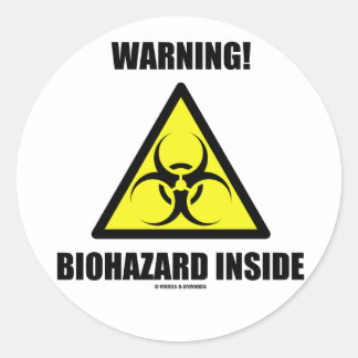 Warnung! Biogefährdung Inside (Biogefährdung unter Runder Aufkleber