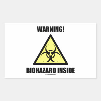 Warnung! Biogefährdung Inside (Spaß der Beschriftu Rechteckiger Aufkleber