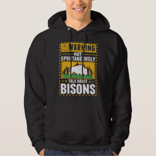 Warnung Bison Wasserbüffel Hoodie
