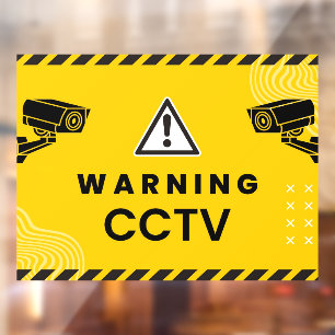 Warnung CCTV-Überwachungskamera Amber  Fensteraufkleber