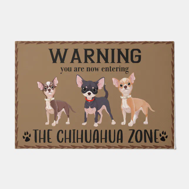 Doormat, Fußmatte Warnung Zone Chihuahua Hundehaus