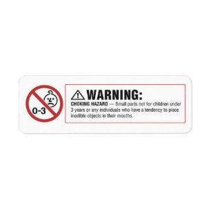 Warnung: Chochend Hazard Vending Label Aufkleber