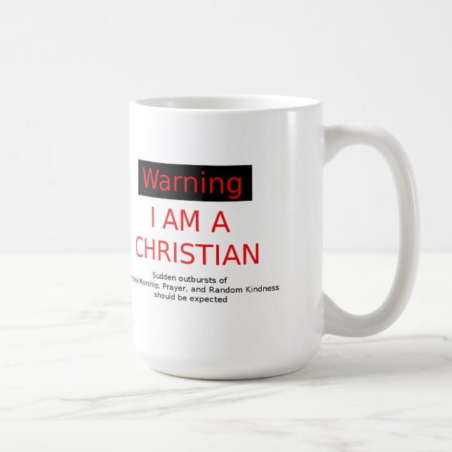 Warnung - christliche weißer Kaffee-Tasse Kaffeetasse (Rechts)