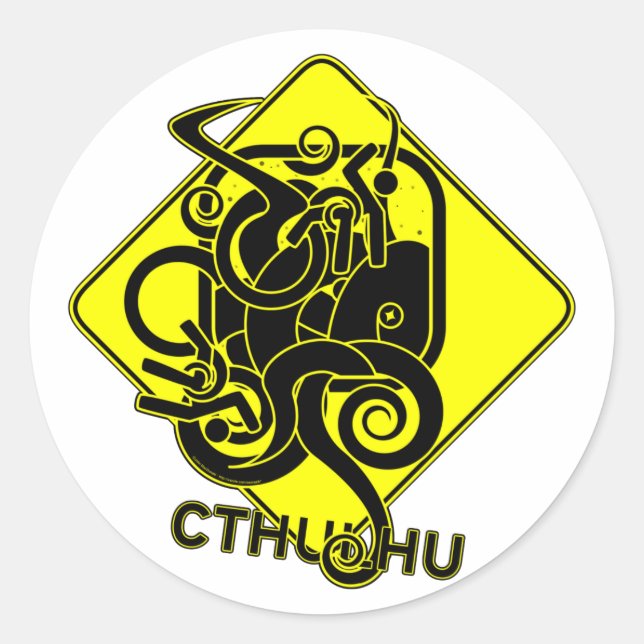 Warnung: Cthulhu Stickers (Vorderseite)
