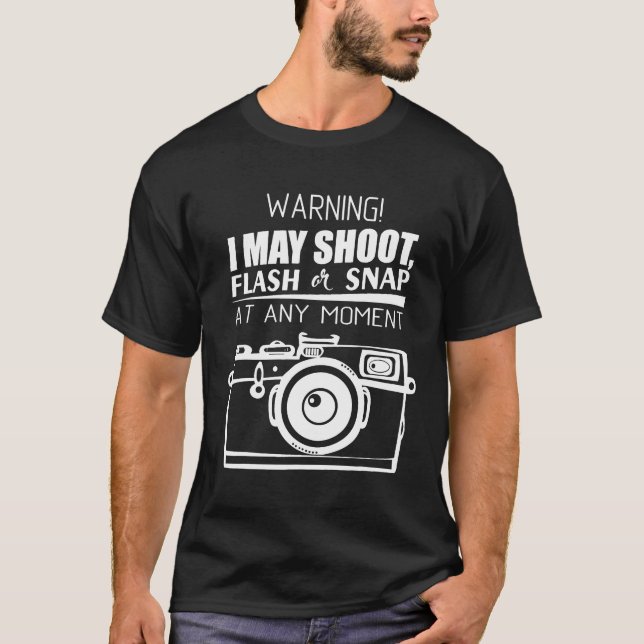 Warnung: Darf ich Blitz abschießen oder Sonnenlich T-Shirt (Vorderseite)