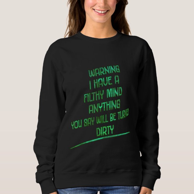 Warnung, dass ich ein fadenschmales Sarcasm-Zitat  Sweatshirt (Vorderseite)