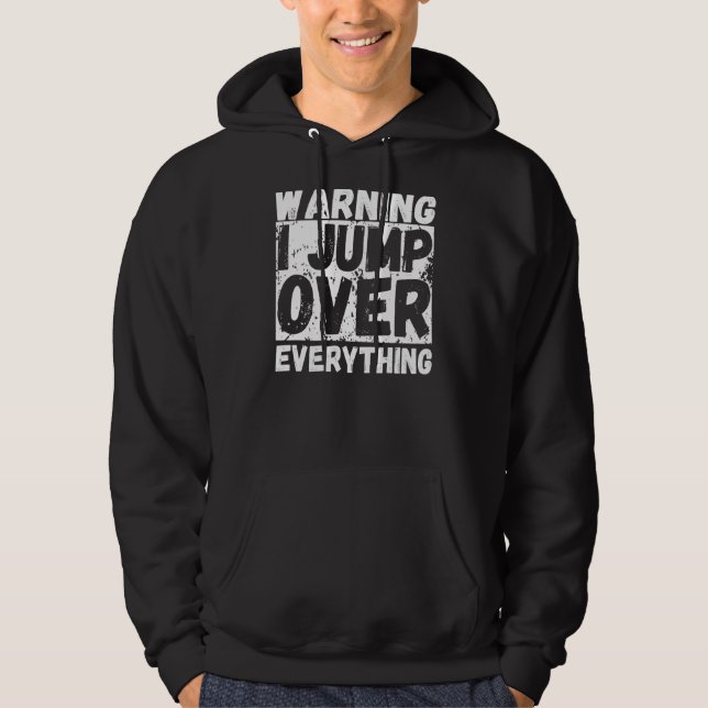 Warnung, dass ich über alles springe Freerning Par Hoodie (Vorderseite)