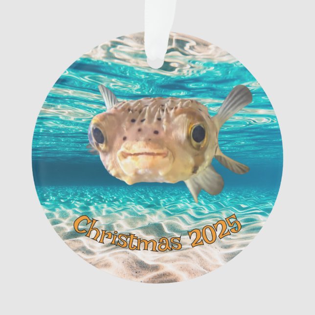 Warnung der Fische: Funny Puffer Fish: Kann unter  Ornament (Vorderseite)