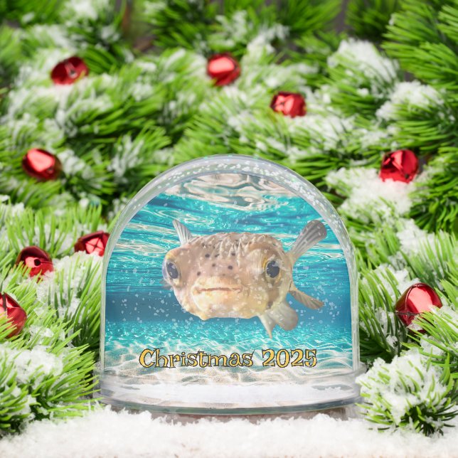 Warnung der Fische: Funny Puffer Fish: Kann unter  Schneekugeln (Weihnachten)