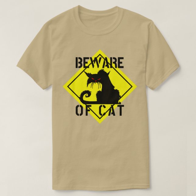 WARNUNG DER KATZE verrückte Katze lustige Schildkr T-Shirt (Design vorne)