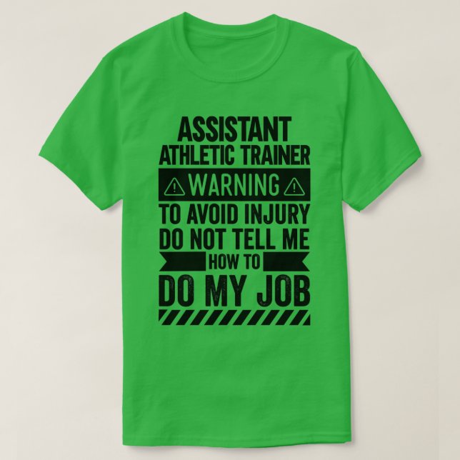 Warnung des Assistenten für Sporttrainer T-Shirt (Design vorne)