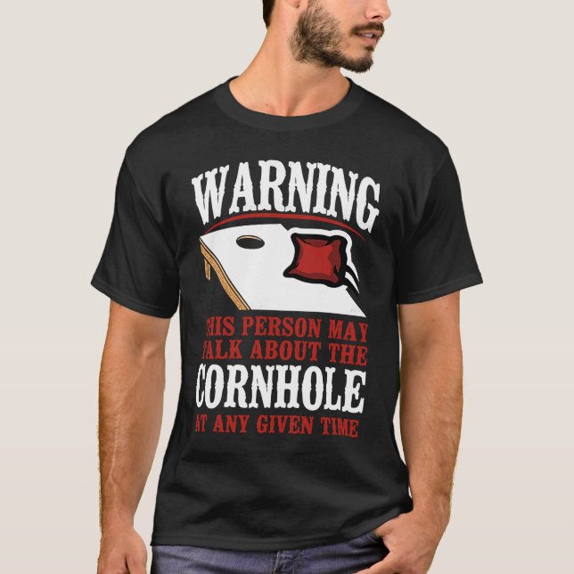 Warnung des 'Cornhole Team Bean Bag Player' T-Shirt (Vorderseite)
