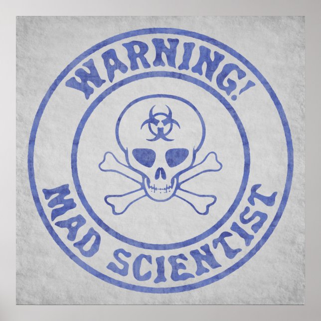 Warnung des Mad Scientist Poster (Vorne)