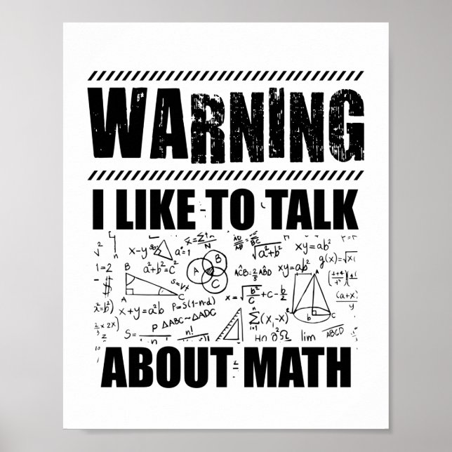 Warnung des Mathematikers | Math Science Gift Poster (Vorne)
