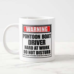Warnung des Pontoon-Bootsführers bei harter Arbeit Jumbo-Tasse