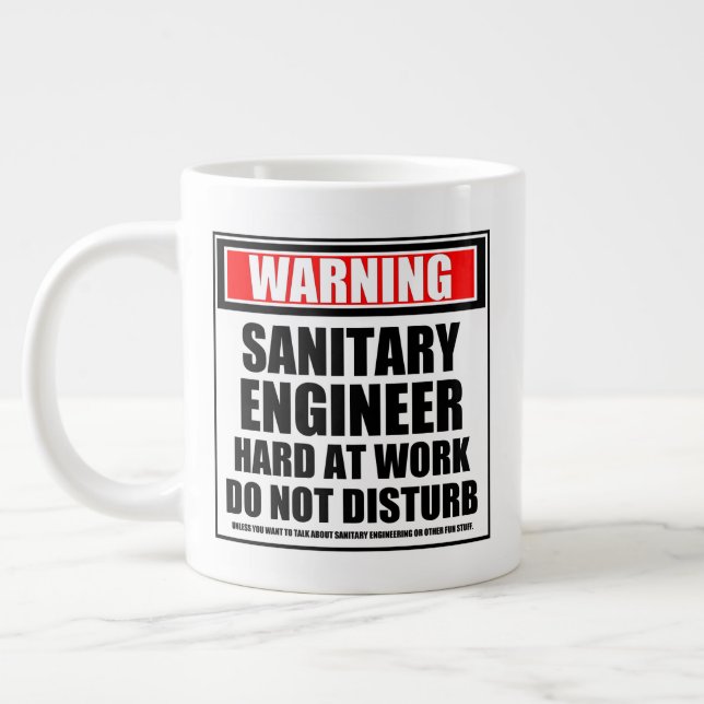 Warnung des Sanitäreinhalters bei der Arbeit Jumbo-Tasse (Links)