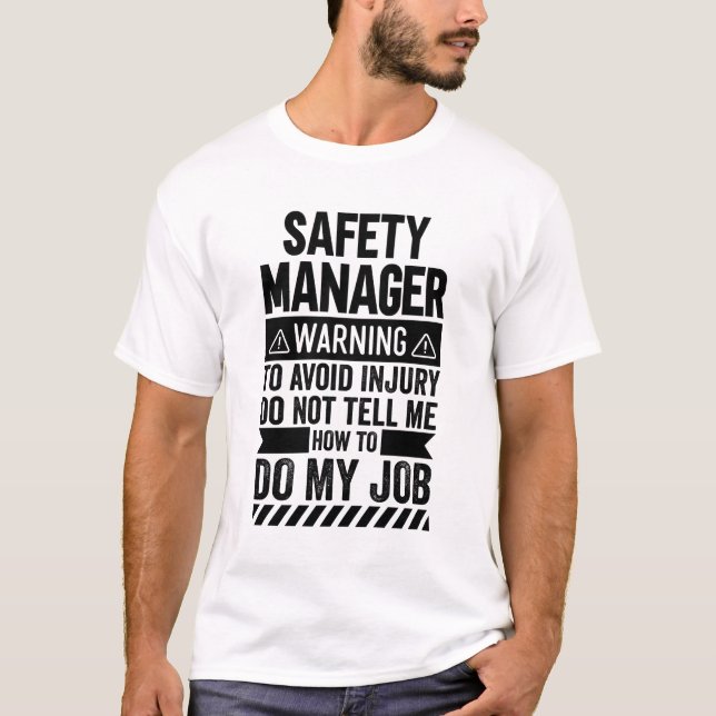 Warnung des Sicherheitsleiters T-Shirt (Vorderseite)