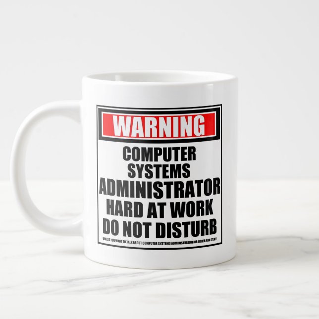 Warnung des Systemadministrators Jumbo-Tasse (Links)