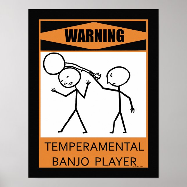 Warnung des temporären Banjo-Spielers Poster (Vorne)