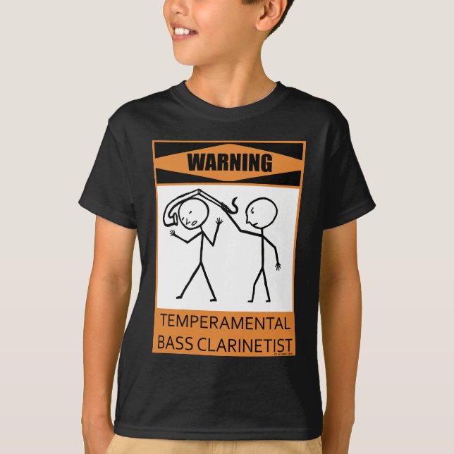 Warnung des temporären Bass Clarinetist T-Shirt (Vorderseite)