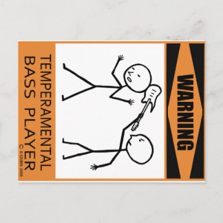 Warnung des temporären Bass-Spielers Postkarte