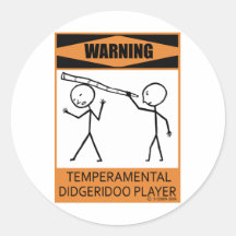 Warnung des temporären Didgeridoo-Spielers