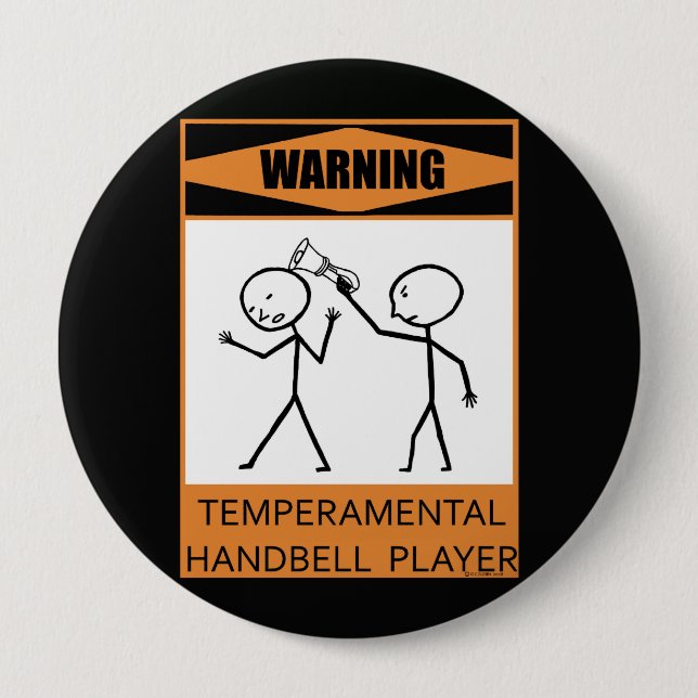 Warnung des temporären Handbell-Spielers Button (Vorderseite)