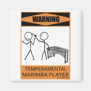 Warnung des temporären Marimba-Spielers Magnet