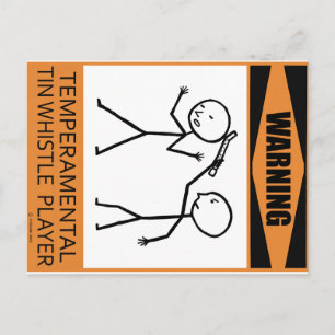 Warnung des temporären Tin-Whistle-Spielers Postkarte
