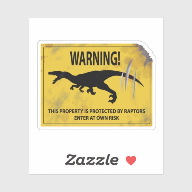 Warnung! Diese Eigenschaft wird von Raptoren gesch Aufkleber (Blatt)