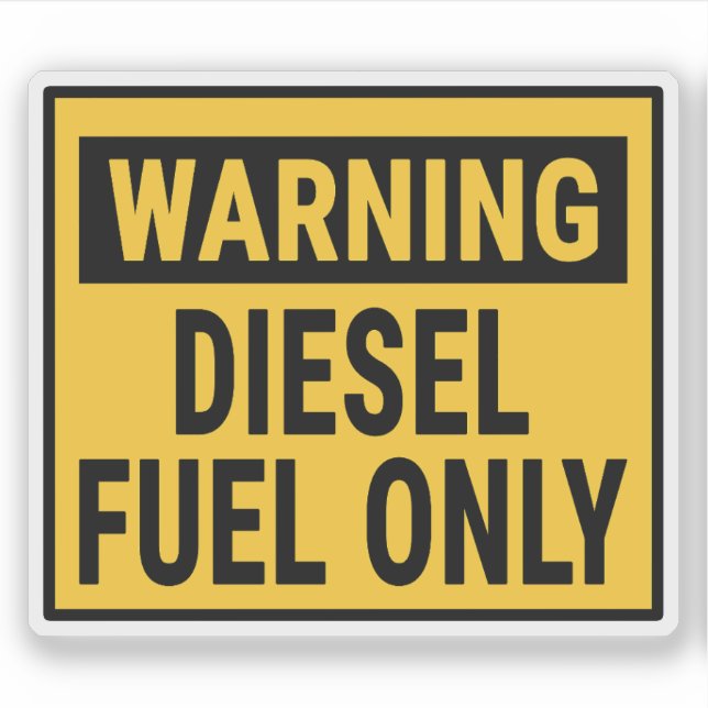 Warnung Dieselkraftstoff nur  Aufkleber (Vorderseite)