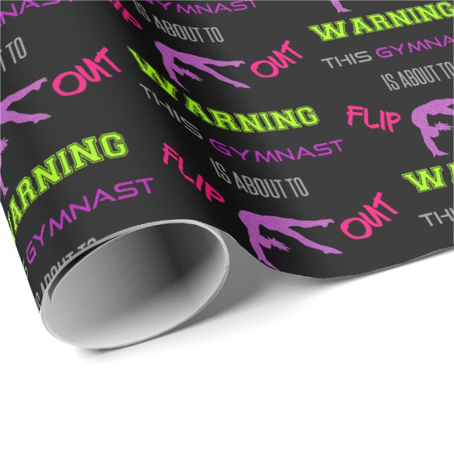 Warnung: Dieser Gymnast wird gerade Gedreht Geschenkpapier (Rolleneckpunkt)