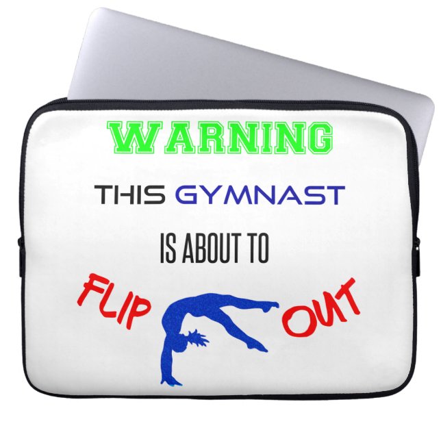 Warnung: Dieser Gymnast wird gerade Gedreht Laptopschutzhülle (Vorderseite)