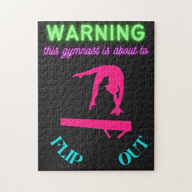 Warnung: Dieser Gymnast wird gerade Gedreht Puzzle (Vertikal)