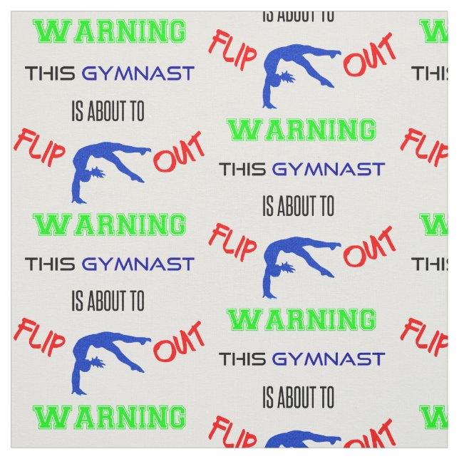 Warnung: Dieser Gymnast wird gerade Gedreht Stoff (Muster)