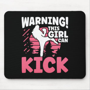 Warnung Dieses Mädchen kann MMA-Kickboxen Kickboxe Mousepad