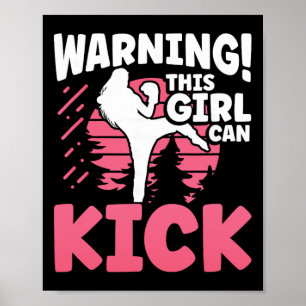 Warnung Dieses Mädchen kann MMA-Kickboxen Kickboxe Poster