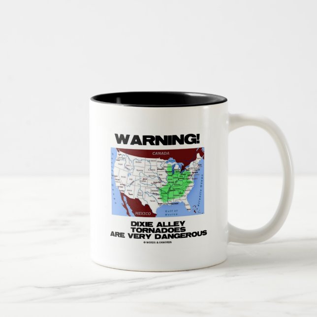 Warnung! Dixie Gassen-Tornados sind sehr Zweifarbige Tasse (Rechts)