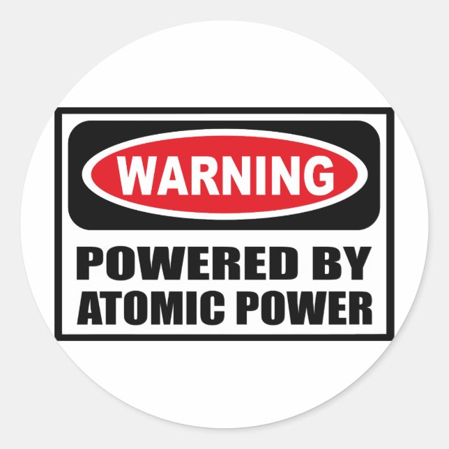 Warnung durch Aufkleber für ATOMIC-POWER (Vorderseite)