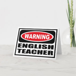 Warnung ENGLISH LEHRER Grußkarte Karte