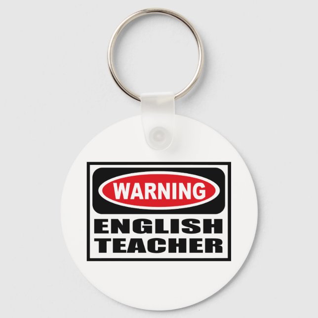 Warnung ENGLISH LEHRER Schlüsselkette Schlüsselanhänger (Vorderseite)