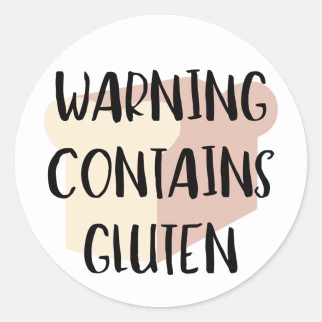 Warnung Enthält Gluten Celiac Wheat Allergy Alert Runder Aufkleber (Vorderseite)