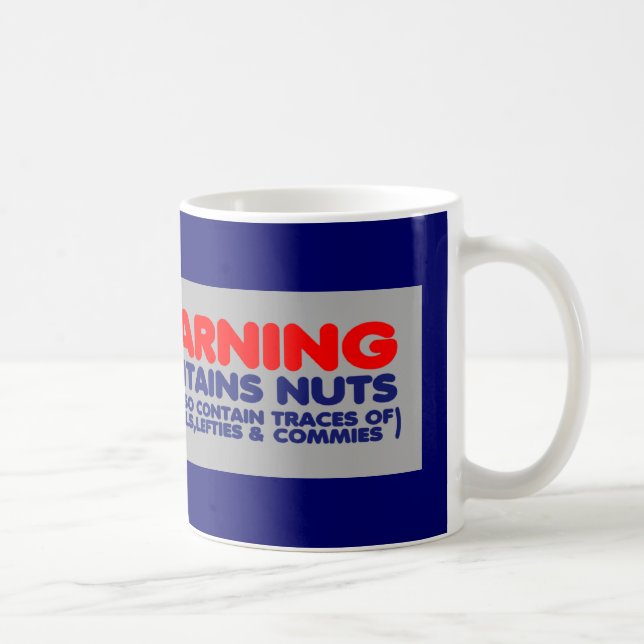 Warnung-Enthält Nuss-Antiliberalen Tasse (Rechts)