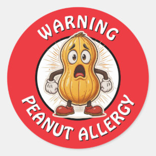 Warnung Erdnussallergie-Alarm Runder Aufkleber