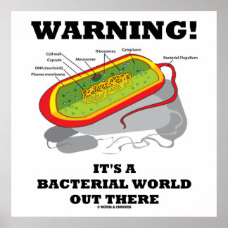 Warnung! Es ist eine bakterielle Welt da draußen Poster